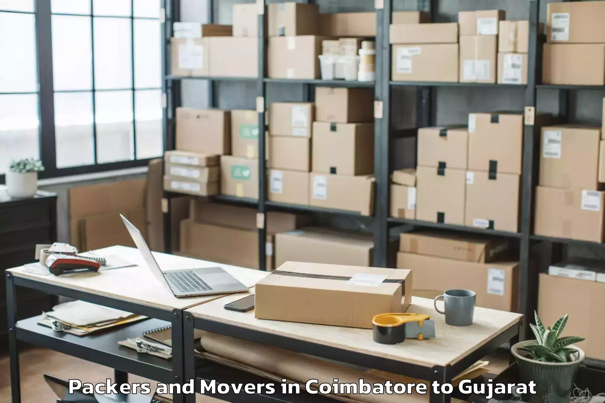 Reliable Coimbatore to Hansot Packers And Movers